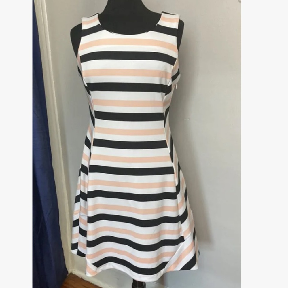 8-30 Worthington stripe dress 12 NWT sleeveless